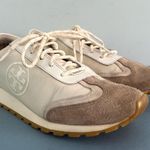 Tory Burch  Annie Nylon Suede Ivory White Runner Sneakers Photo 0