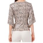 MSK V Neck Foil Knit Faux Wrap top size small Gray Photo 7