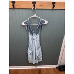 Aerie  Women's Denim‎ Romper Overalls Shorts Tie Strap Acid Wash Blue L/G Photo 2