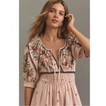 Anthropologie  The Somerset Puff Sleeve Maxi Dress Cream Floral Large Cottage Photo 5