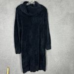 Banana Republic  Sweater Dress Petite S Black Fuzzy Cowl Neck Minimalist Chic Photo 3
