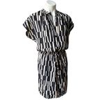 Vince . Block Print Cap Sleeve Dress, Coastal/Neutral, Sz XXS Photo 6