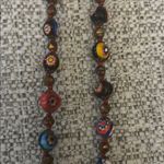 Vintage Italian Murano Millefiori Art Glass Beaded Necklace Brown Photo 8