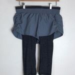 Athleta  Go Getter Heathered Yoga Running 2 in 1 Capri / Short Leggings size S Photo 0