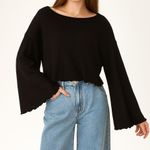 Project Social T  Black Bell Sleeve Sweater XS Oversized Lettuce Trim Whimsigoth Photo 0