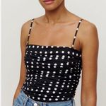 Reformation NEW Orion Black Strapless Polka Dots Ruched Cami Tank Top Size 10 Photo 0