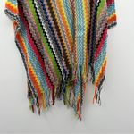 Missoni Multicolor Rainbow Chevron Fringe Pullover Poncho One Size NEW Photo 4