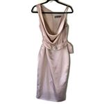 Lavish Lice Lavish Alice Champagne Satin Cowl Neck Midi Dress Size 6 Photo 1
