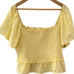 ASTR The Label January Flutter Sleeve Top Pastel Yellow Size XL Photo 1