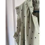 Perch Mint Green Ruffled‎ Sleeveless Blouse 2X XXL Polka Dot Button Up Top Shirt Photo 3