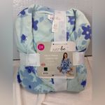 Just Be  2X Microfleece Blue Floral Pajama Set Photo 2