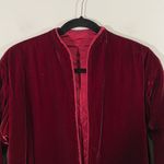Bloomingdales Vintage Women's Burgundy Velvet Open Front Jacket Size S NWT Photo 1