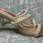Kaanas Ariana Braided Heeled Sandals in Champagne Croc Photo 5