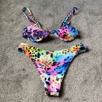 Zaful  Tie Dye Animal Print Bikini Set SIZE 4 Photo 1