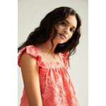 Anthropologie By Amber Ruffled Coral Tank Flutter Sleeve XS 718 Photo 4