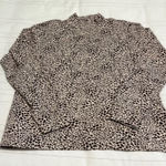Lands' End  Leopard Animal Print Womens Top Small Mock Turtle Neck Shirt Brown Photo 0