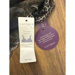 Cacique Black Lace Bra 40D Thong Panty 14/16 Gold Leopard Lingerie Set NWT Photo 3