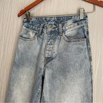 Brandy Melville J Galt Raw Hem Straight Jeans in Light Wash Photo 4
