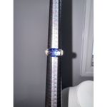 BLUE CRYSTAL ADORNED VINTAGE ESTATE 925 STERLING SILVER WOMEN'S‎ RINGS SIZE 8 Photo 6