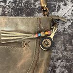 The Sak  Army Green Distressed Leather Small Hobo Bag 11x8x3" Photo 1