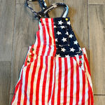 Patriotic Striped and Starred skirt Overalls Red Photo 0