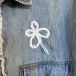 Gap Vintage  Denim Western Bow Shirt Button Down Coastal Cowgirl Dainty Large Photo 2