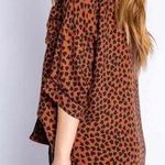 P.J. Salvage Wild Love Heart Print Pajama Top Brown Black Medium Photo 1