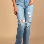 Levi's 501 Original Fit Distressed Medium Wash High-Rise Jeans Photo 9