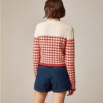 J.Crew NWT Textured Crochet Lady Jacket in Moroccan Sand Red Cardigan Sweater M Photo 3