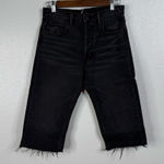 Helmut Lang  NWT Black Cut Off Short in Worn Tinted Black Size 25 Photo 0