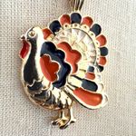Enamel Turkey Pendant Necklace – Vintage Thanksgiving Photo 2