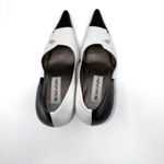 Monzo Franco Womens 6.5M Pandora Two Tone Black White Leather Stilettos Career Size 6.5 Photo 4