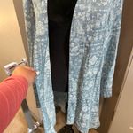 Knox Rose Knox‎ Rose Blue White Open Front Rayon Cardigan Kimono Paisley Western Boho Photo 3