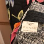 Liz Claiborne  Vintage Tropical Floral Button Back Linen Blend Dress Black‎ 4 Photo 3