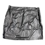 SheIn Women's Plus Mini Ruched Faux Leather Skirt in Black, Size 2XL Photo 0