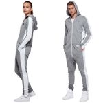 One Piece • Racer Jumpsuit onesie navy white knit zip front loungewear unisex Photo 11