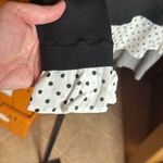 Adrianna Papell Black Sweater Blouse w/ white & black polka dots tie Size Small Photo 2