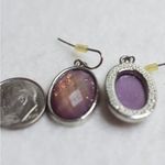 Source Unknown Retro Chic Sparkling Beveled Amber Stone Silver Tone Like New Earrings Photo 2