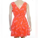 Maeve Anthropologie  Lobster Print Faux Wrap Dress XS Pockets Lined Cotton Photo 3