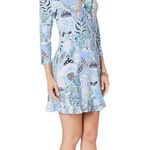 Lilly Pulitzer Jessalynn Long Sleeve Wrap Romper Blue Peri Lapis Lantern XXS NEW Photo 6