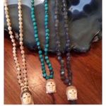 Victoria Cunningham Turquoise Necklace Mammoth Skull Pendant Blue Photo 4