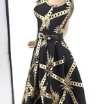 Barok Paris NJ Couture Black & Gold Scuba Material Sleeveless Dress NWT Photo 4