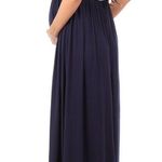 Motherhood Maternity Mother Bee Maternity Navy Blue and White Maxi Dress. Size small Photo 1