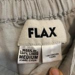 Flax Light Gray 100% Linen Wide Leg Pants Photo 2