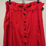 Everlane  The Easy Button-Front Red A-Line Skirt, Size M Photo 4
