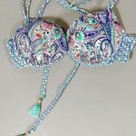 Victoria's Secret Victoria’s Secret Swim Floral Boho Paisley Molded Push-Up Beach Bikini Top Bathing Suit Size 36C 🤍🩵✨ Photo 0