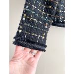 Tahari NWT Metallic Thread Tweed Fringe-Trim Blazer Jacket in Black, XS Photo 5