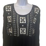 Staring At Stars Black White Embroidered Babydoll Dress Medium Boho Whimsygoth Photo 2