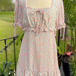 City Vibe Baby Blue Peach Floral Dress Photo 6