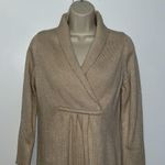 H&M Knit Sweater Dress w “Wrap” Neck Shawl Collar 3/4 Sleeves Tan Women’s M Photo 1